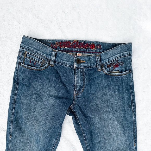 TED BAKER Y2k Floral Embroidered Low Rise Bootcut Jeans - Picture 5 of 13